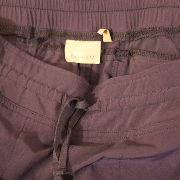 Athleta Light long navy pants, drawstring waist, zipper close side, Size 14 - Picture 4 of 10